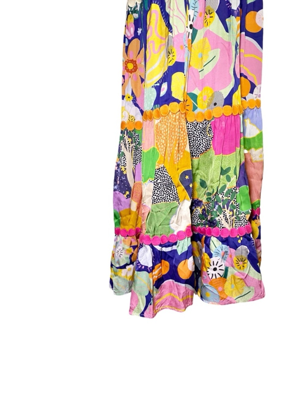 Celia B Vibrant Abstract Print Tiered
Button Down Maxi Dress - Scallop Trim - Picture 7 of 16
